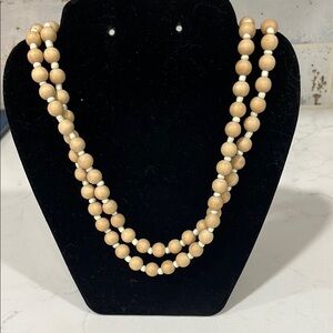 Elegant Beige Beaded Necklace to wear long or short